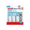 Tesa Adhesive Rectangular Hooks Hangers For Up To 1Kg Small White 3pcs