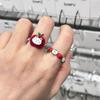Vintage Red Fruit Ear Stud Zinc Zinc Alloy Sweet Open Ring Temperament Lovely Ear Stud  Daily