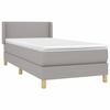 3130089 vidaXL Lit à sommier tapissier avec matelas Gris clair 100x200cm Tissu