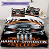 Chrome Skull Harleydavidson Biker Bedding 1 Duvet Cover 2 Pillowcase Without Core Without Core Christmas Birthday Gift