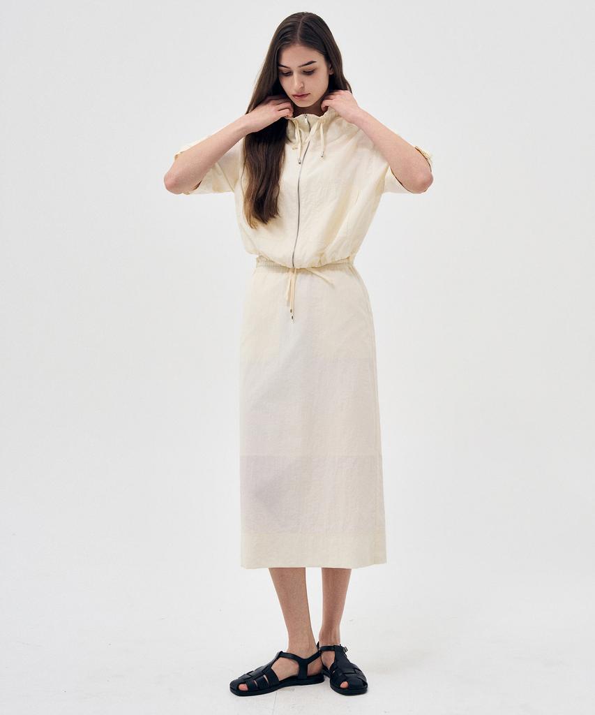 Laneonkyulleoseu Fluid Banding H-Line Skirt_Ivory