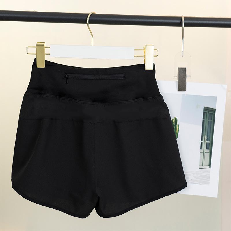 

Women s Quick-Dry High-Waisted Running Shorts: Breathable, Loose Fit with Back Pocket, Perfect for Yoga and Summer Sports. Extra Large чёрный
