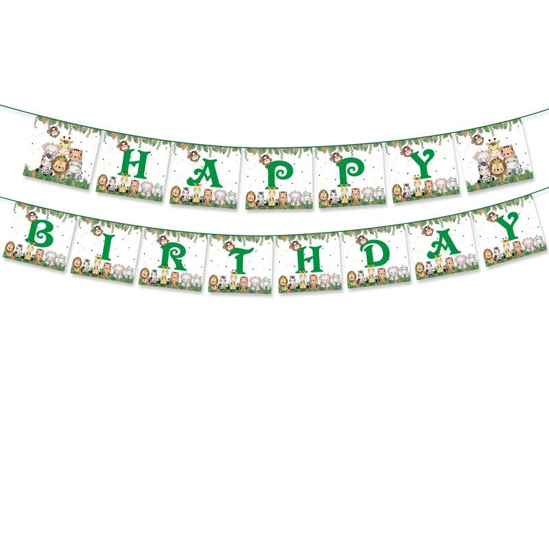 Dschungel-Tier-Geburtstagsparty-Dekoration Zoo-Partyzubehör Papier Teller Papiertassen Tischdecken Geburtstagsfest