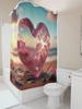 3D Crystal Heart Shower Curtain | Romantic and Beach-Inspired Bathroom Decor