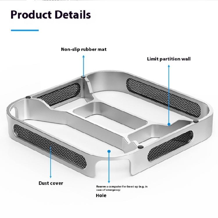 Desktop Stand For Mini Computer Devices Heatsink Bracket Aluminum Frame Dustproof Structure Efficient Cooling