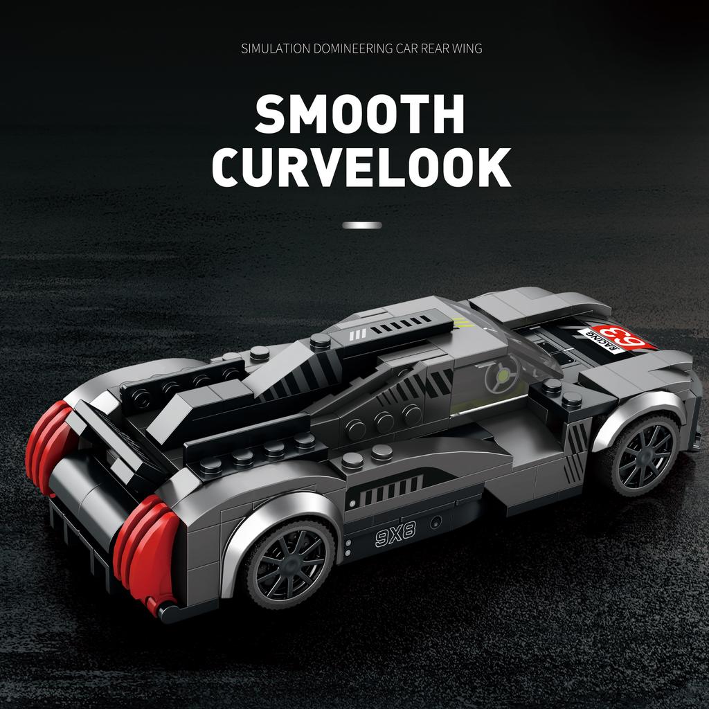 Set de construcție model mașină de curse de viteză 9X8 Supercar Set blocuri de construcție Vehicul de colecție Jucării set 280 buc