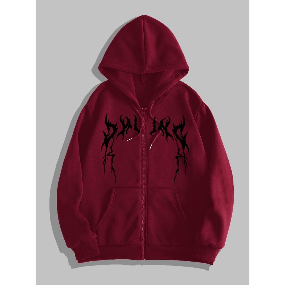 Popular Design Men's Zipper Hooded Sweatshirt, Fashionable Street Wear Zipper Hooded Sweatshirt for Casual Occasions, Fashionable Clothing