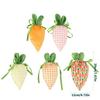6Pcs Easter Carrot Shape Fabric Candy Bag Drawstring Gift Bag Candy Cookie Chocolate Holder Bag for Easter Birthday