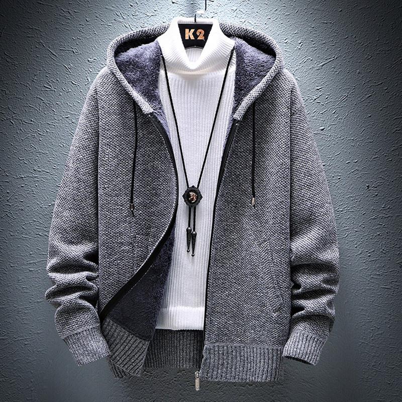 Men's Fleece Sherpa Hoodie Jacket - Double-sided, Thickened, Windproof for Autumn and Winter