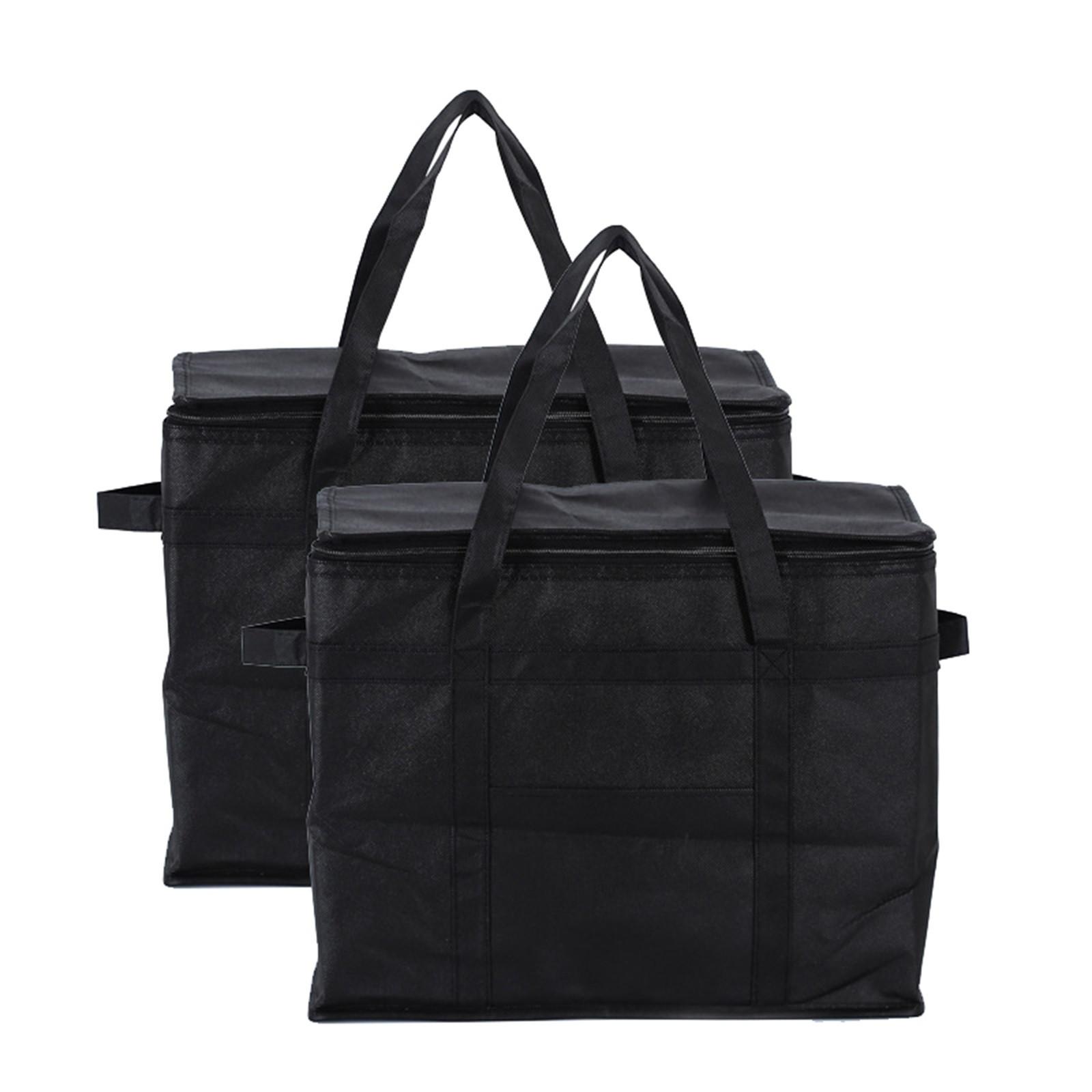 

Reusable Shopping Bags For Groceries, 2 Pack XL Foldable Insulated Cooler Bag With Strong Handle & Zipper For Food Delivery, Travel