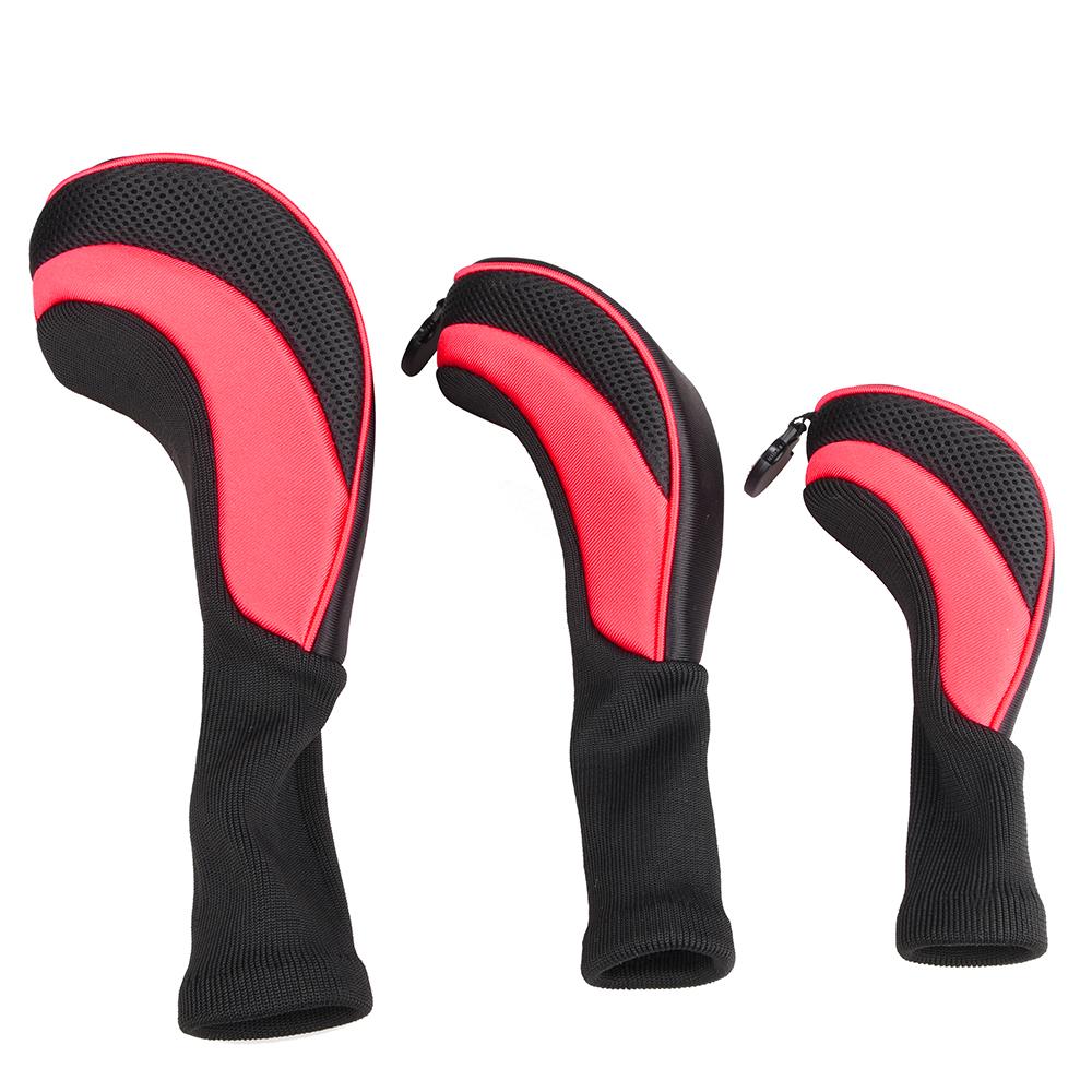 

3Pcs/Set of Long-necked Golf Club Head Covers Numbered Wooden Club Head Covers Durable Golf Club Protectors and Golf Accessories красный