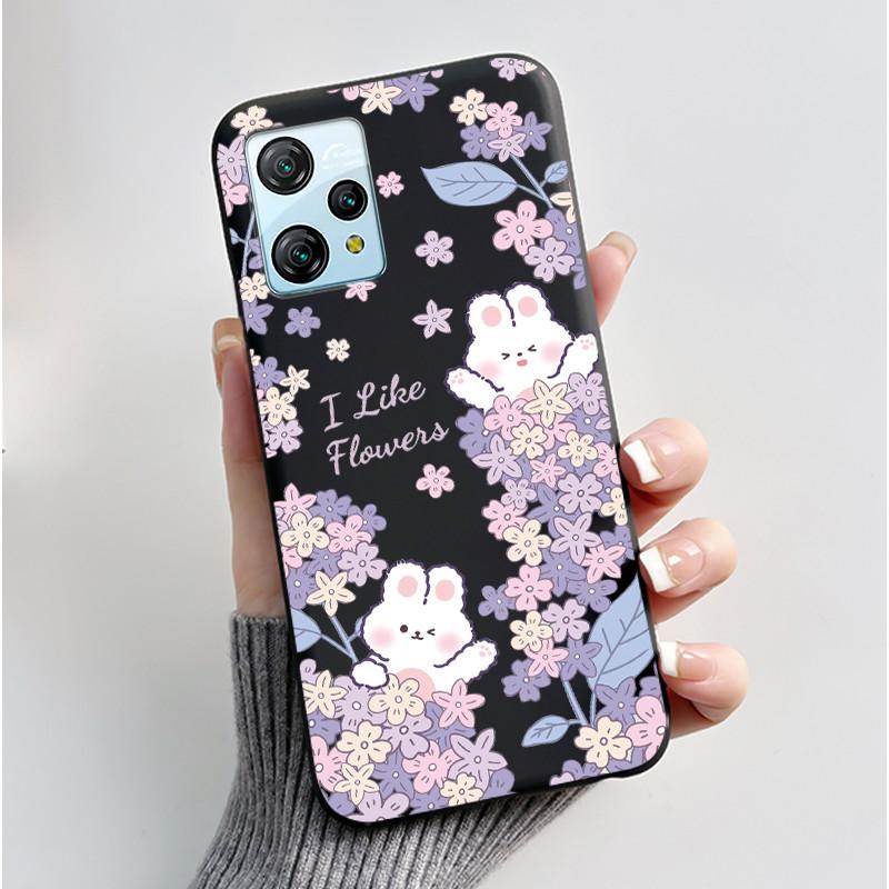 For Blackview A53 Case Blackview A53 Pro Back Cover Luxury Cute Love Rabbit Funny Black TPU Soft Silicone Protective Phone Case