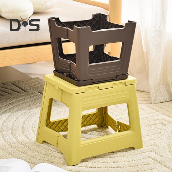 Skládací lavička Multifunkční podnožka pro batolata Seniory Přenosná plastová stolička s rukojetí Venkovní rybářská stolička