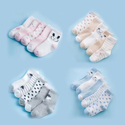 5 Paar 0–12 Jahre Kinder-Socken aus reiner Baumwolle mit Tiermotiv, farbecht, weich, für Mädchen