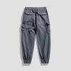 Men's new Japanese vintage minimalist multi-pocket work pants for slim fit