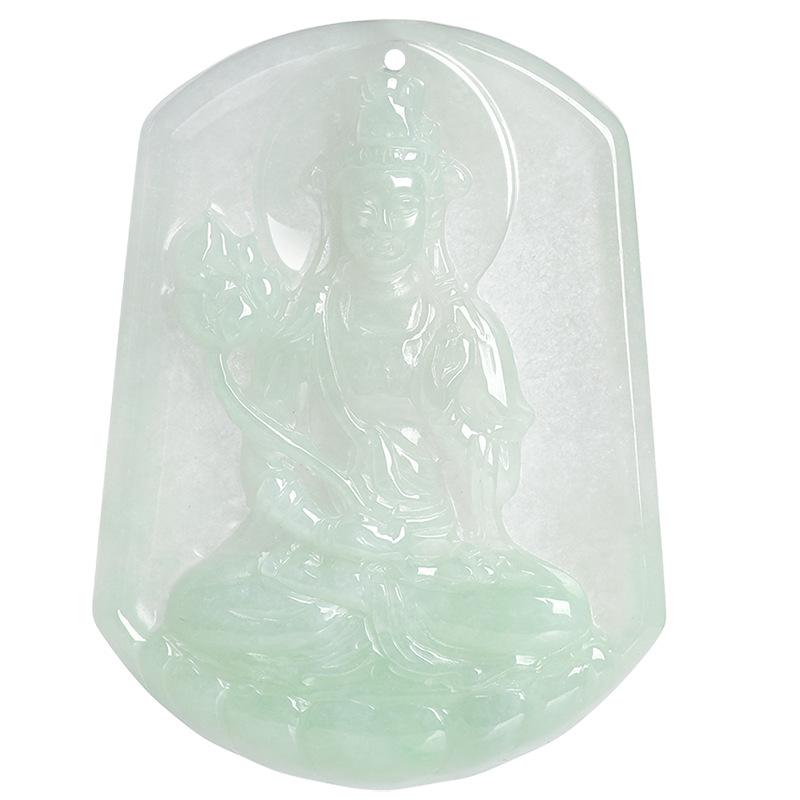 Natural A-Grade Jadeite Bodhisattva Ice Jade Pendant - Zodiac Horse Guardian for Men & Women