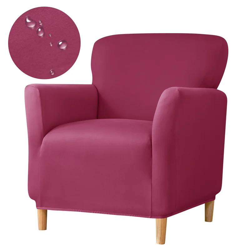 Spandex Fabric Tub Chair Cover Water Repellent Living Room Single Sofa Cover Elastic Club Armchair Slipcovers Bar Counter Hotel