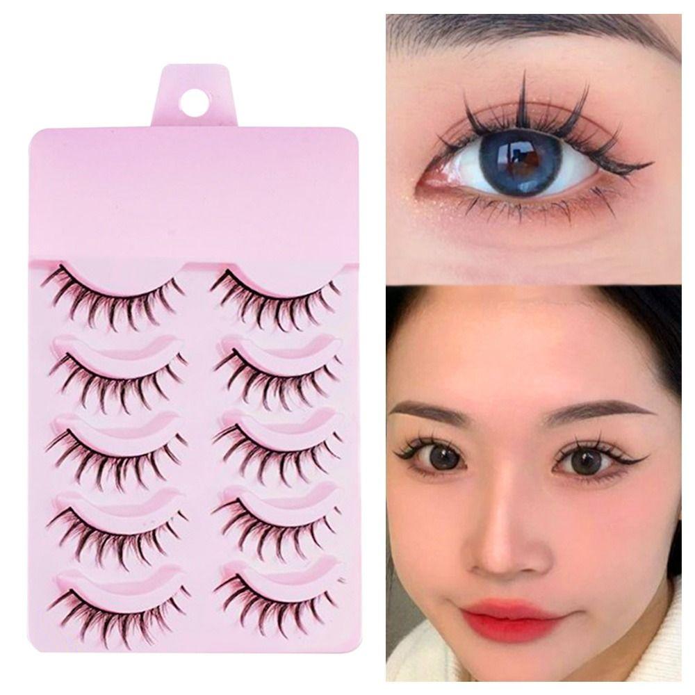 5 perechi de gene manga naturale coada de pește gene negru anime gene false de înaltă calitate