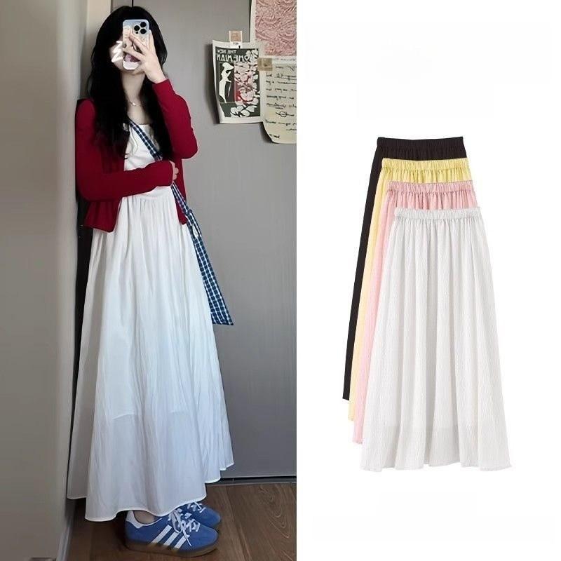 Women High Waist Chiffon Skirt With Cotton Blend Fabric For Casual Summer Wear