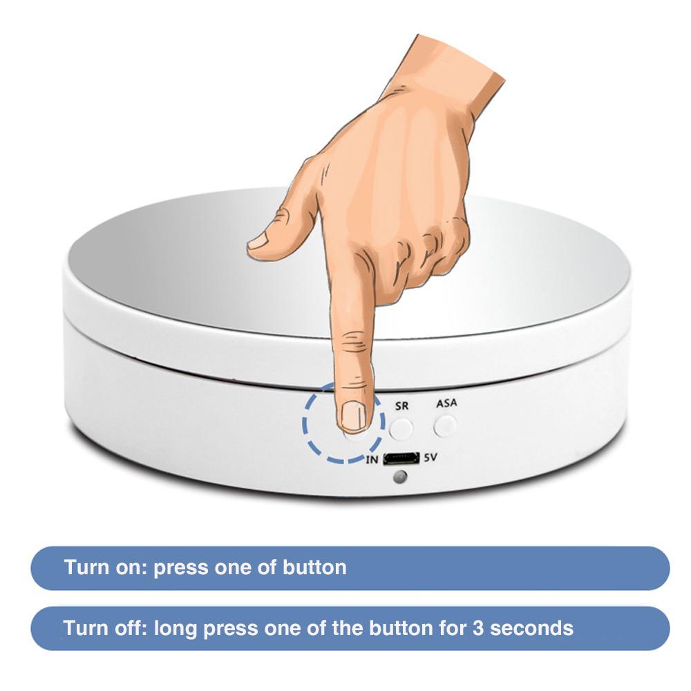 Bază rotundă de 360 ​​de grade cu rotație automată de la distanță, suport de afișare pentru bijuterii, pentru afișarea alimentelor/bijuterii/produse cosmetice...AA