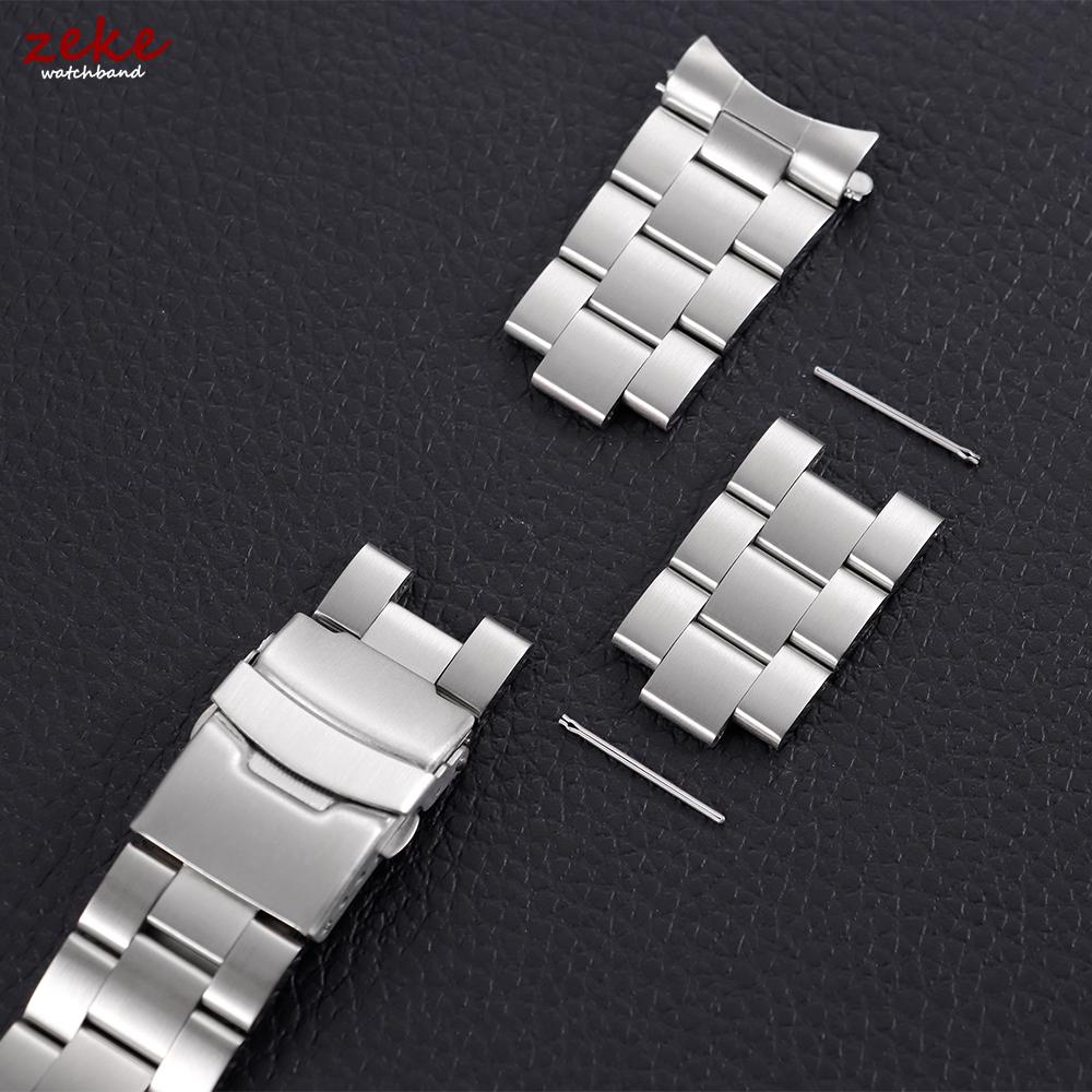 Solid Stainless Steel Watch Band 18/20/22/24mm Metal Watch Straps for Seiko 5 SKX009/007 for Jubilee Curved End Watch Bracelets
