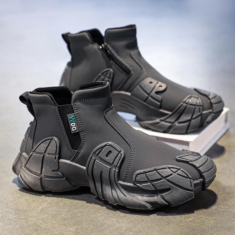 

2024 Мужские высокие водонепроницаемые нескользящие рабочие ботинки с боковой молнией 42