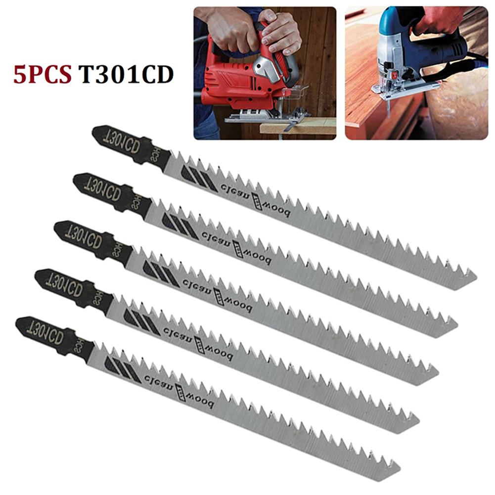 5Pcs 4.56inch Jigsaw Blades Reciprocating Saw Blade T301CDFor Sheet Panels Wood Plastic Metal Cutting Tool Accessories
