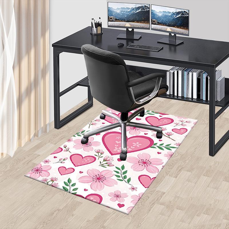 1PC Heart Flowers Extra Large Non-Slip Floor carpet, Office, family, bedroom, Studio - Large Area Rug,Longlasting Material-K0374