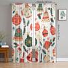 Christmas bell print curtains   pole bag curtains   Christmas decorations   daily home decorations   room decorations