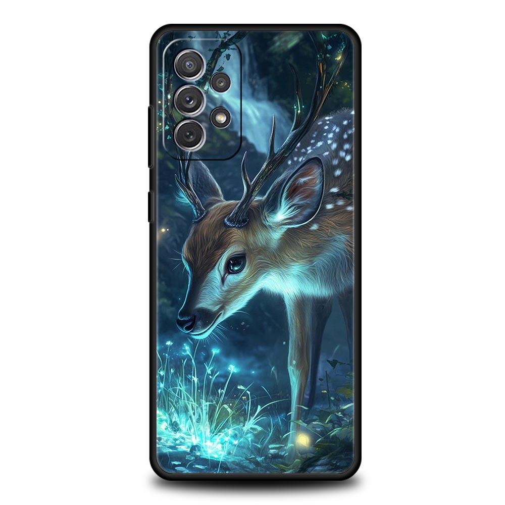 Cartoon Animal Deer Phone Case for Samsung Galaxy A55 A35 A15 A14 A13 A25 A54 A51 A71 A72 A73 A32 A52 A41 5G Soft TPU Shell Bags