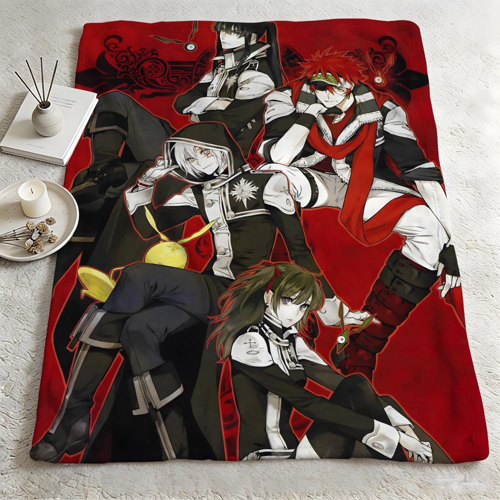 anime D-D Gray man-n Throw Warm Soft Flannel Blanket, Multi-use for Sofa Bed Camping Travel Nap 75cmx90cm
