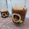 Squirrel Rabbit Tree Stump Shape Hammock Guinea Pig Ferret Hamster Nest New Hang Beds