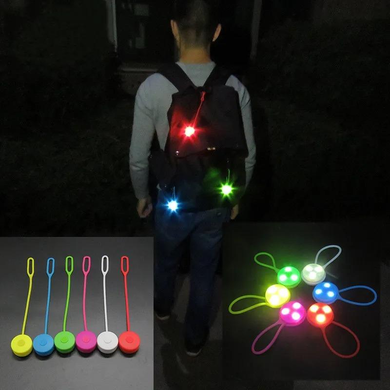 Outdoor Backpack Lights Silicone LED Night Running Warning Light Camping Wind Rope Luminous Shoe Clip Light Travel Equipment 7