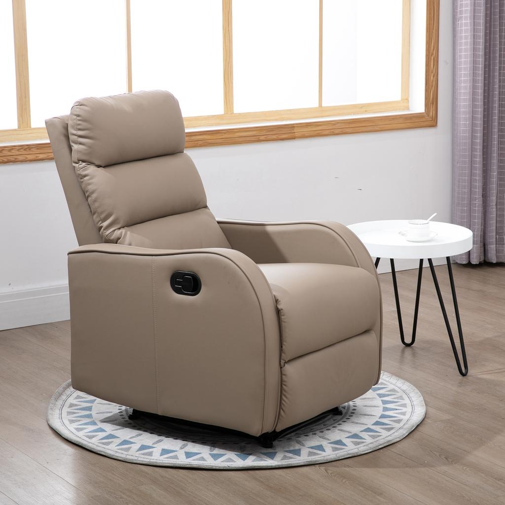 Relax Recliner Armchair Relax Sofa Upholstered In PU with Retractable Footrest for Bedroom Living Room 65x89x100 Cm Brown