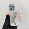 3D Flowing Sand Butterfly Apple 15 Phone Case 14 Pro with Lens Protector Compatible with iPhone 16 Electroplated TPU Soft Case
