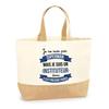 Tote Bag - PLANETEE - Jute Bag Teacher Superman - Natural Jute - Multicolored - Made In France