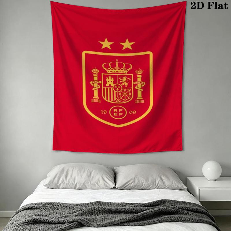 Spain national football team Wall Tapestry Aesthetic Wall Hanging Printed Fabric Blanket Decorative Tapestries for Bedroom Living Room Home Decor