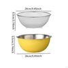 2 Pieces 304 Stainless Steel Colander, with Mixing Bowl, Drainer Basket Basin Pasta Rice