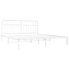 vidaXL Bettgestell mit Kopfteil Metall Weiß 193x203 cm