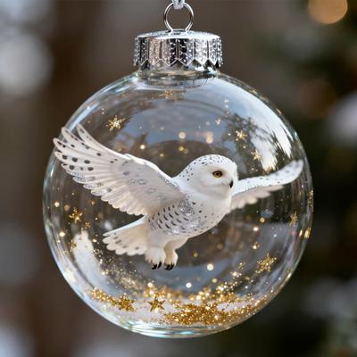 Wildlife Clear Xmas Balls 3D Animal Christmas Decoration Christmas Ball Ornaments Christmas Hanging Balls for Christmas Tree