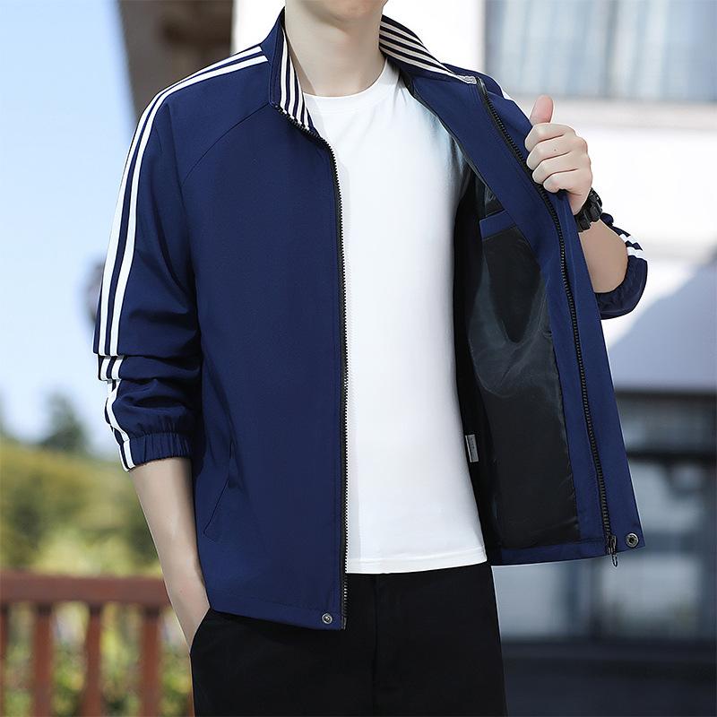 Pánská bunda se stojáčkem Korejská ležérní bunda Pánská minimalistická baseballová bunda