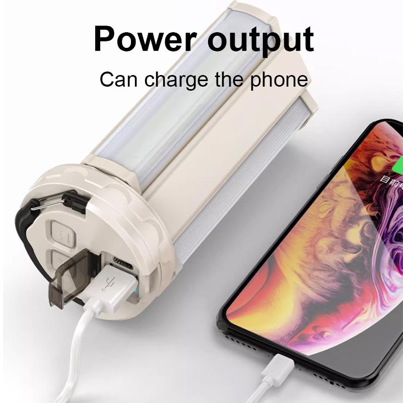 Lampă de camping multifuncțională în aer liber, reîncărcabilă, pliabilă, portabilă, pentru cort, cu putere mobilă, lanterne în aer liber cu fotografiere lungă