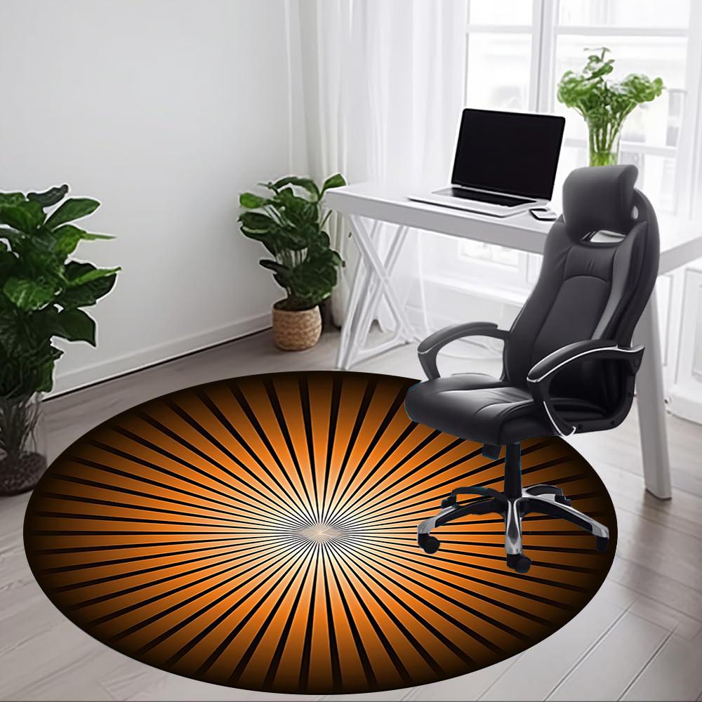 1pc SunburstChair Carpet for Office, Indoor Non-Slip Washable Polyester Fiber Carpet, Mat For Office, Machine Washable