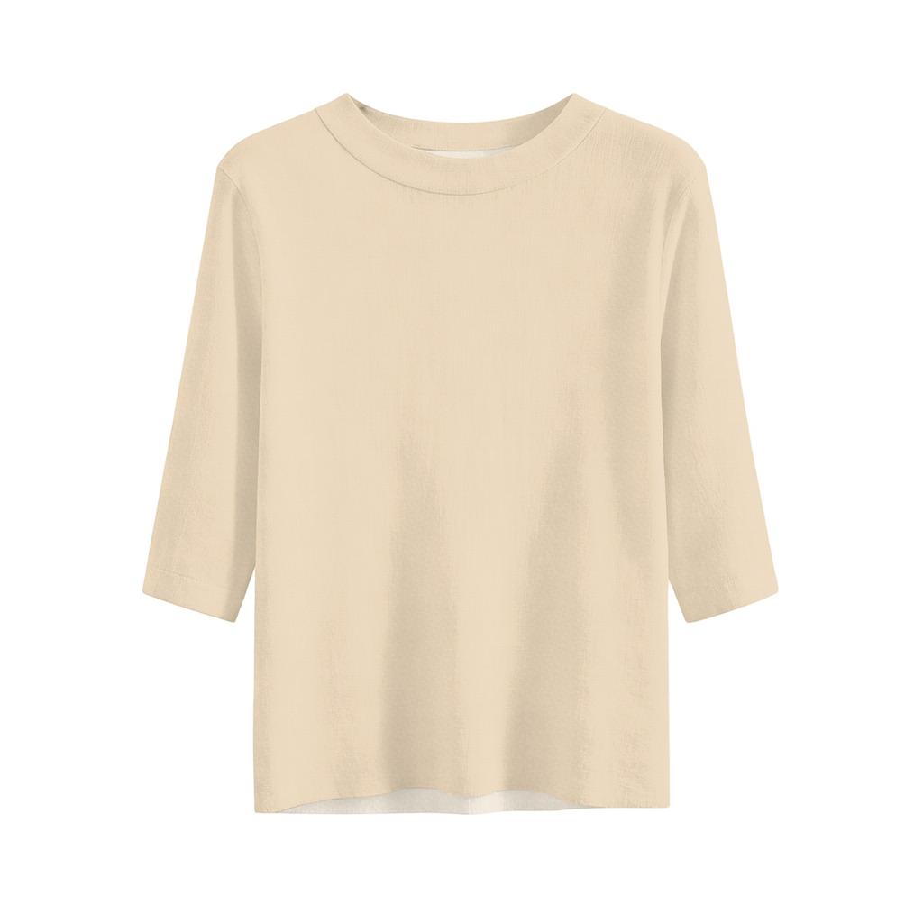 Women Short Sleeve Crew Neck Loose Fit Lightweight Casual Top Comfortable Basic Pullover Blouse for Daily Wear