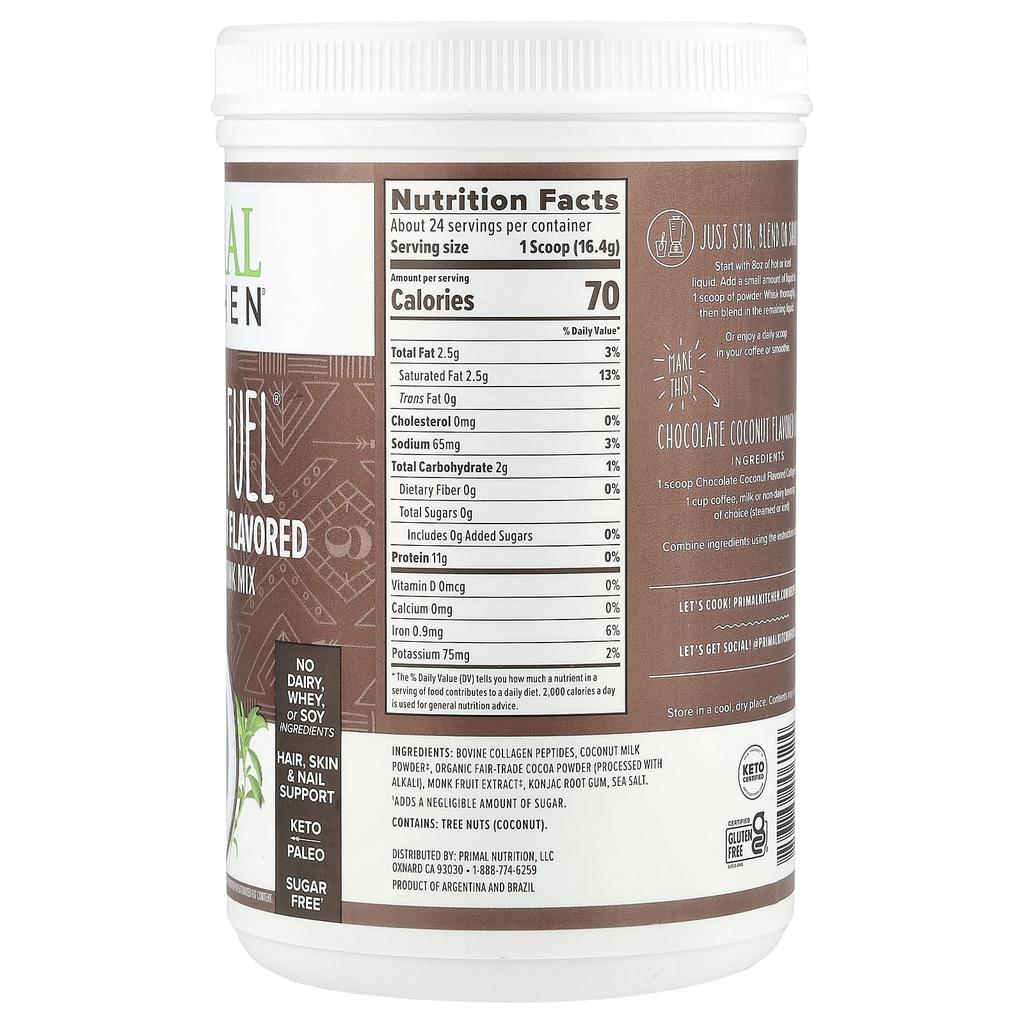 Collagen Fuel, Chocolate Coconut, 394G(13.89Oz)