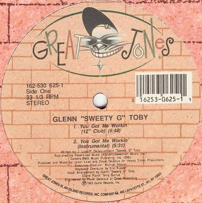 12inch Record GLENN "SWEETY G" TOBY - You Got Me Workin' 1625306251 Great Jones 1993 US Dance & Electronica Used