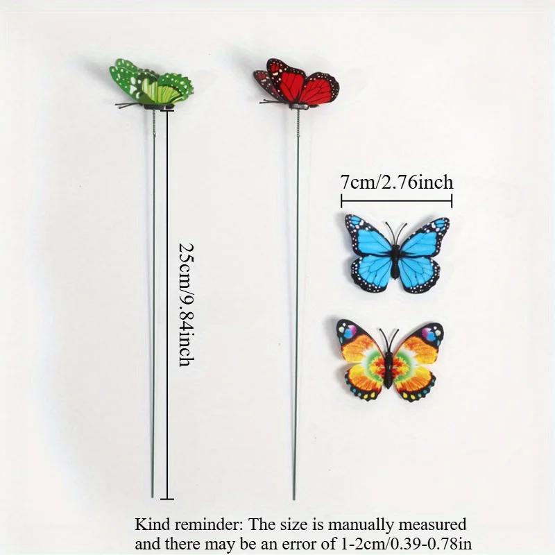 12pcs Single-Layer Butterfly Decorative Garden Stakes Home Decoration Accessories Display for Crafts Wedding Garden Decoration