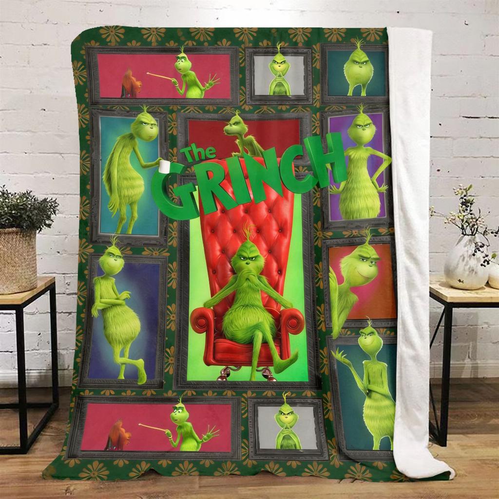 Christmas Gift Comedy Movie How the Grinch Stole Christmas blanket home warming, four season bed decoration sofa cover flannel throwing blanket K4