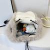 Fuzzy Backpack Faux Fur Fluffy Daypack Drawstring Closure Casual Furry Backpack