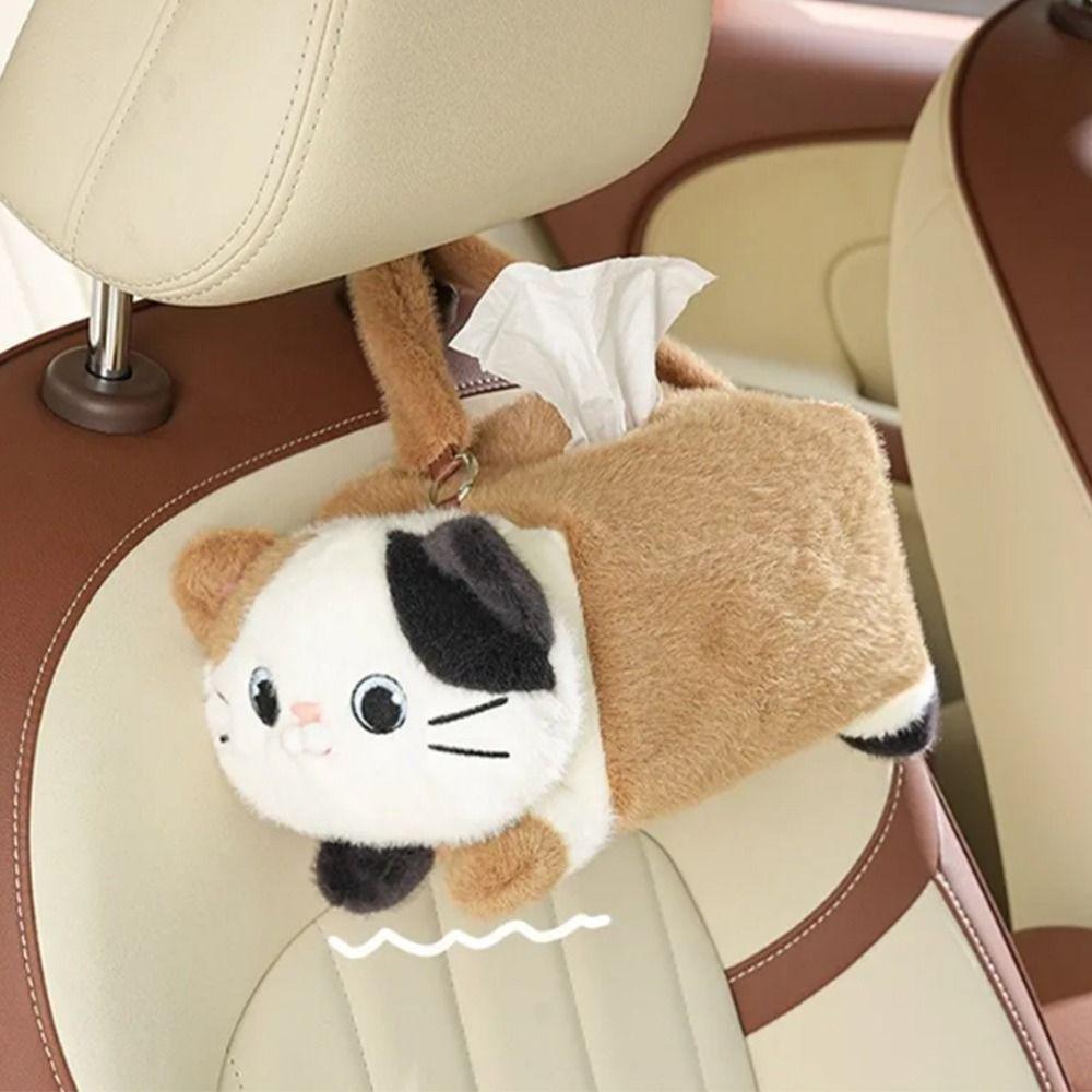 Cartoon Car Seat Tissue Box Cat  Shape Paper Towel Dispenser  Car Interior Decor